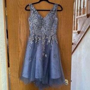 Short blue formal dress! Only worn once in great condition
